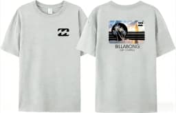 Summer men's Billa-bong English printed T-shirt, 100_ cotton double-sided high-quality casual T-shirt clothing graphic t shirts