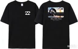 Summer men's Billa-bong English printed T-shirt, 100_ cotton double-sided high-quality casual T-shirt clothing graphic t shirts