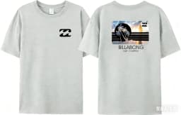 Summer men's Billa-bong English printed T-shirt, 100_ cotton double-sided high-quality casual T-shirt clothing graphic t shirts