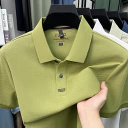Trendy 100% cotton short sleeve men polo shirt brand high-end new embroidery skin friendly breathable solid color casual T-shirt