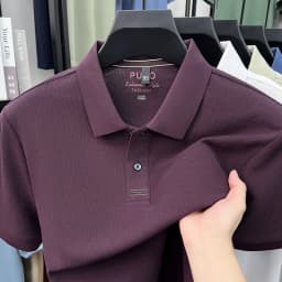 Trendy 100% cotton short sleeve men polo shirt brand high-end new embroidery skin friendly breathable solid color casual T-shirt