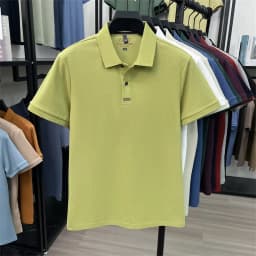 Trendy 100% cotton short sleeve men polo shirt brand high-end new embroidery skin friendly breathable solid color casual T-shirt