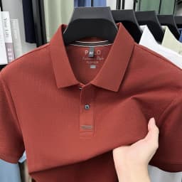 Trendy 100% cotton short sleeve men polo shirt brand high-end new embroidery skin friendly breathable solid color casual T-shirt