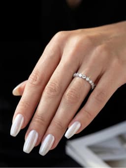 925 Sterling Silver Elegant Fashion Real Moissanite Diamond 2MM Round Ring For Women Party Luxury High Quality Fine Jewelry