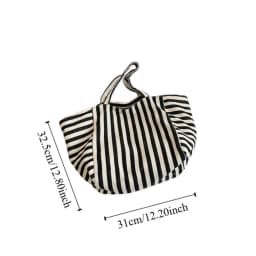 Canvas Stripe Underarm Bag Shopping Bag Black/Blue/Red Felt Handbag Shoulder Pouch All-match Cloth Shoulder Bag Women