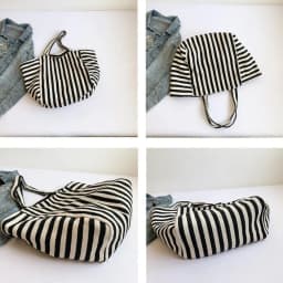 Canvas Stripe Underarm Bag Shopping Bag Black/Blue/Red Felt Handbag Shoulder Pouch All-match Cloth Shoulder Bag Women