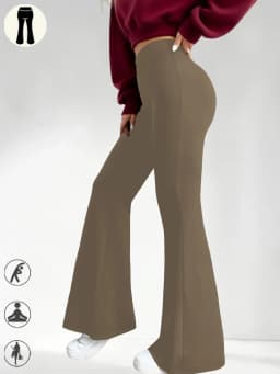 Ladies High-Rise Flared Yoga Trousers with Leg Bottom. Perfect for Yoga or Casual.