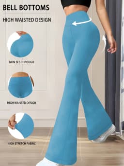 Ladies High-Rise Flared Yoga Trousers with Leg Bottom. Perfect for Yoga or Casual.
