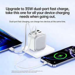 35W Fast Charger USB C With Retractable Type C Cable For iPhone 17 16 15 For Samsung PPs PD Quick Charger Adapter