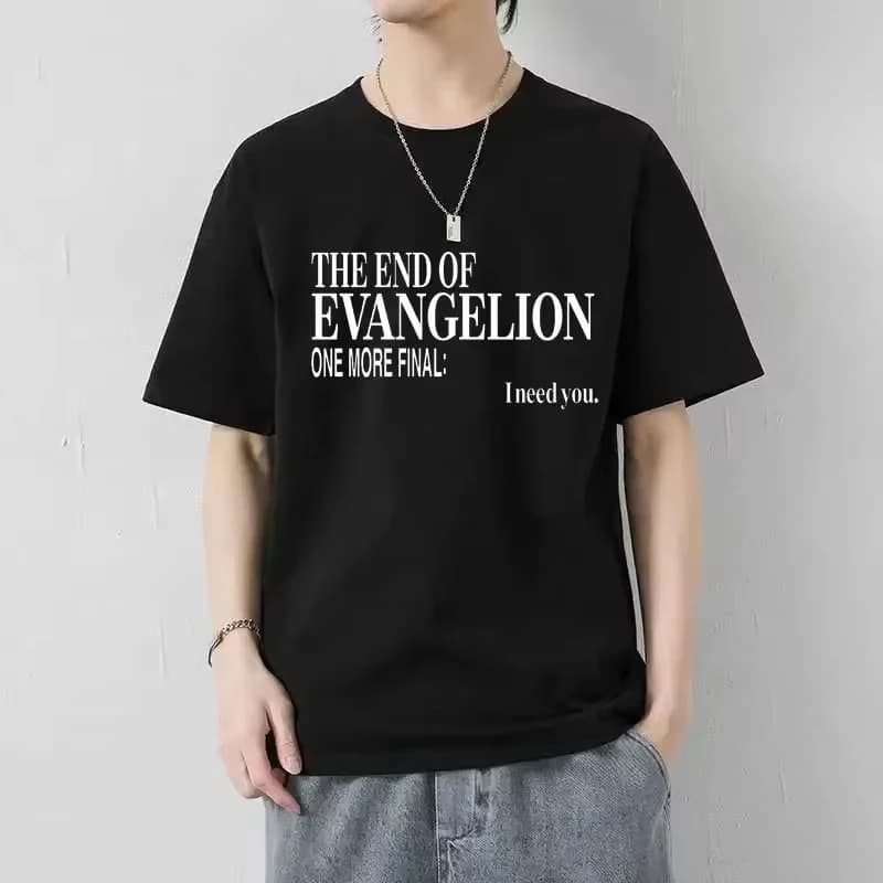 2026 New Neon Genesis Evangelion Printed Short Sleeve T-shirt Men's and Women's T-shirt Men's Top Sports T-shirt Harajuku Tee