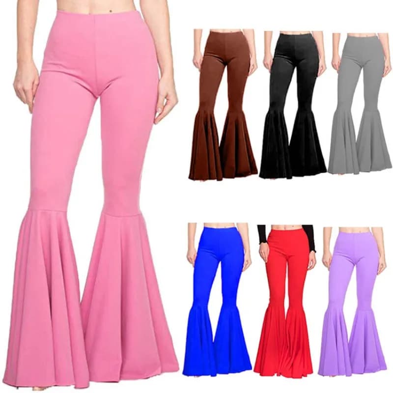 Hot Selling Women's Mermaid Plus Size High Waist Slim Fit Elastic Thin Casual Fashion Simple Leg Repair Flared Pants