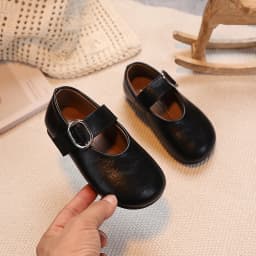 Girls Leather Shoes for Toddlers 2026 New Autumn Students Ballet Flats Soft Sole Simple Princess Kids School Dance Party Flats