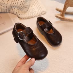 Girls Leather Shoes for Toddlers 2026 New Autumn Students Ballet Flats Soft Sole Simple Princess Kids School Dance Party Flats