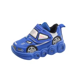 2026 Kids'Casual Shoes Led Light Car Club Cartoon PU Leather Spring Shoes For Children Anti-slip Red Blue Shoes Size 21-30