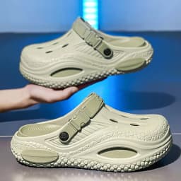 Summer breathable fashionable men's and women's slippers thick soled perforated shoes outdoor sports and leisure beach shoes 48