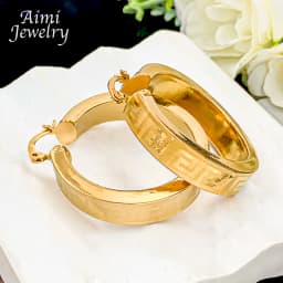 Italian Classic Jewelry Sets Rope Hook Dubai Round 18K Gold Plated Hoop Earrings for Woman Circle Earring Party Wedding Gifts