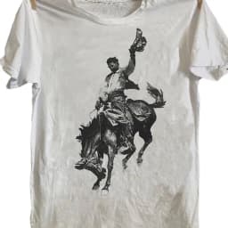 Vintage Cowboy Rider Pattern T-shirt Unisex Cotton T-shirt Vintage Western Style Soft Breathable Summer Casual Top-Perfect Gift