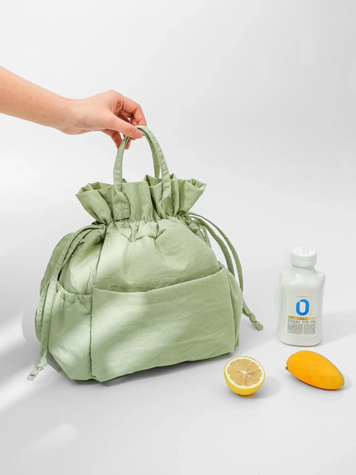 Large Capaci Thermal Lunch Box Bag Dstring Handbag Commuting Portable Office Workers Elementary School Students Bento Bag