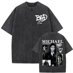 King of Pop Michael Jackson Album Cover T Shirts Men Women Fashion Classic Cool T-shirt Casual Vintage Washed T Shirt Streetwear