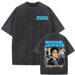 King of Pop Michael Jackson Album Cover T Shirts Men Women Fashion Classic Cool T-shirt Casual Vintage Washed T Shirt Streetwear