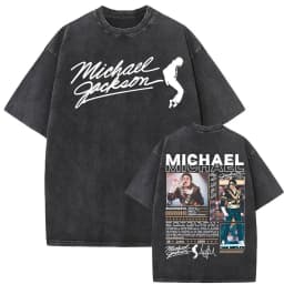 King of Pop Michael Jackson Album Cover T Shirts Men Women Fashion Classic Cool T-shirt Casual Vintage Washed T Shirt Streetwear