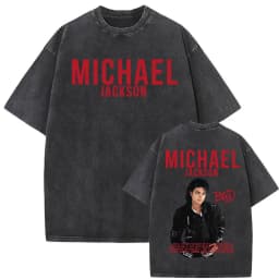 King of Pop Michael Jackson Album Cover T Shirts Men Women Fashion Classic Cool T-shirt Casual Vintage Washed T Shirt Streetwear