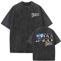 King of Pop Michael Jackson Album Cover T Shirts Men Women Fashion Classic Cool T-shirt Casual Vintage Washed T Shirt Streetwear