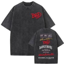 King of Pop Michael Jackson Album Cover T Shirts Men Women Fashion Classic Cool T-shirt Casual Vintage Washed T Shirt Streetwear
