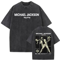 King of Pop Michael Jackson Album Cover T Shirts Men Women Fashion Classic Cool T-shirt Casual Vintage Washed T Shirt Streetwear