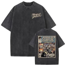 King of Pop Michael Jackson Album Cover T Shirts Men Women Fashion Classic Cool T-shirt Casual Vintage Washed T Shirt Streetwear