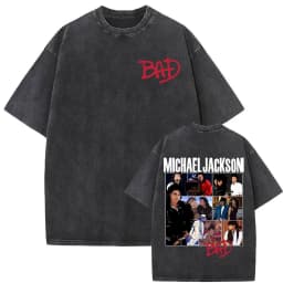 King of Pop Michael Jackson Album Cover T Shirts Men Women Fashion Classic Cool T-shirt Casual Vintage Washed T Shirt Streetwear