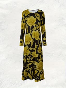 Long Sleeve Dress for Women Casual Summer Vacation Outfit Flowy Midi Dress with Belt Elegant Solid Color Office Party