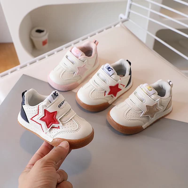 2026 Fashion Toddler Shoes For Baby PU Leather Infant Girl's Sneakers Soft-soled Ergonomics Newborn Boy's Sport Shoes First Step