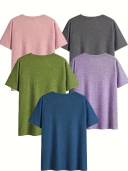 [Selected by Nianlian] Solid Color V-Neck T-Shirt, Casual Short-Sleeved T-Shirt for Spring and Summer, Women's Clothing