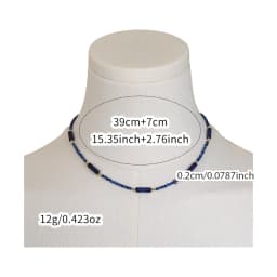 New Chinese-Style National Elegance Lapis Lazuli Necklace Crystal Bead Necklace Versatile and Stackable Collar Chain