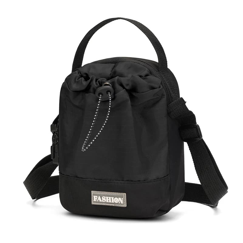 Waterproof Nylon Crossbody Sling Bag - Outdoor Travel Pouch with Dedicated Water Bottle Pocket