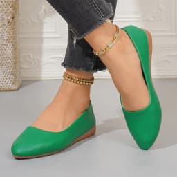 Women's Solid Color Pointed Toe Flat Ballet Flats Slip-On Lightweight Comfortable Casual Shoes for Daily Office School Travel