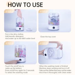 4L Mini Washing Machine, 5000Mah, Fully Automatic Portable Turbine Led Washing Cup and Compact for Children's Clothing, Underwea