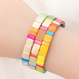 BEUTIFOR 2026 Green Yellow Blue Colroful Beaded Bangle For Women Handmade Elastic Beads Bracelets Sets