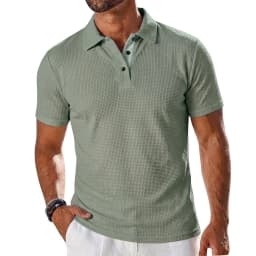 Mens Summer Short Sleeve Lapel Polo Shirt Solid Color Lightweight Ice Silk Tops Breathable Quick-Dry Casual Streetwear for Men