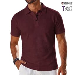 Mens Summer Short Sleeve Lapel Polo Shirt Solid Color Lightweight Ice Silk Tops Breathable Quick-Dry Casual Streetwear for Men