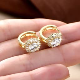 Rrjzz Certified 6.5MM 1CT VVS1 Moissanite Hoop Earrings for Women D-Color Round Lab-created Diamond Anniversary Jewelry Gifts