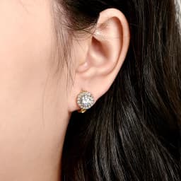 Rrjzz Certified 6.5MM 1CT VVS1 Moissanite Hoop Earrings for Women D-Color Round Lab-created Diamond Anniversary Jewelry Gifts