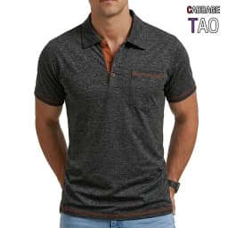 Mens Summer Solid Color Polo Shirt Classic Lapel Short Sleeve with Buttons Lightweight Breathable Casual Streetwear Tops