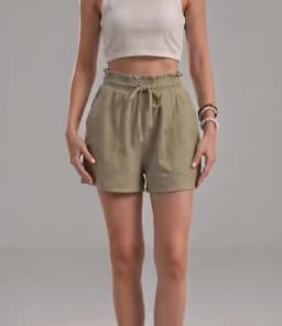 Summer Vacation Women's Shorts Loose Hot Pants High Waist Elastic Casual Solid Color Pants With Drawstring Pockets Women's Pants