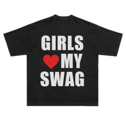 GIRLS&BOYS LOVE MY SWAG American Y2K Hip Hop Retro Cotton Short sleeved T-shirt Summer Women's Loose And Breathable Couple Top
