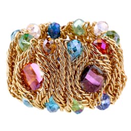 Luxury Fashion Crystal Bracelet for Women Handmade Aluminum Chain Bangle Bohemian Statement Charm Bracelet Banquet Party Jewelry