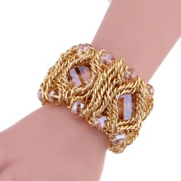 Luxury Fashion Crystal Bracelet for Women Handmade Aluminum Chain Bangle Bohemian Statement Charm Bracelet Banquet Party Jewelry