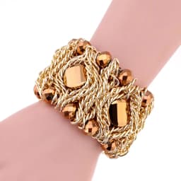 Luxury Fashion Crystal Bracelet for Women Handmade Aluminum Chain Bangle Bohemian Statement Charm Bracelet Banquet Party Jewelry