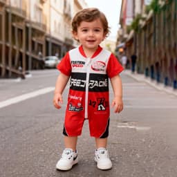 Summer Baby Racer Style Romper, Infant Motorsport Jumpsuit, Newborn Red & White Racing One-piece Outfit Short Sleeve Cool